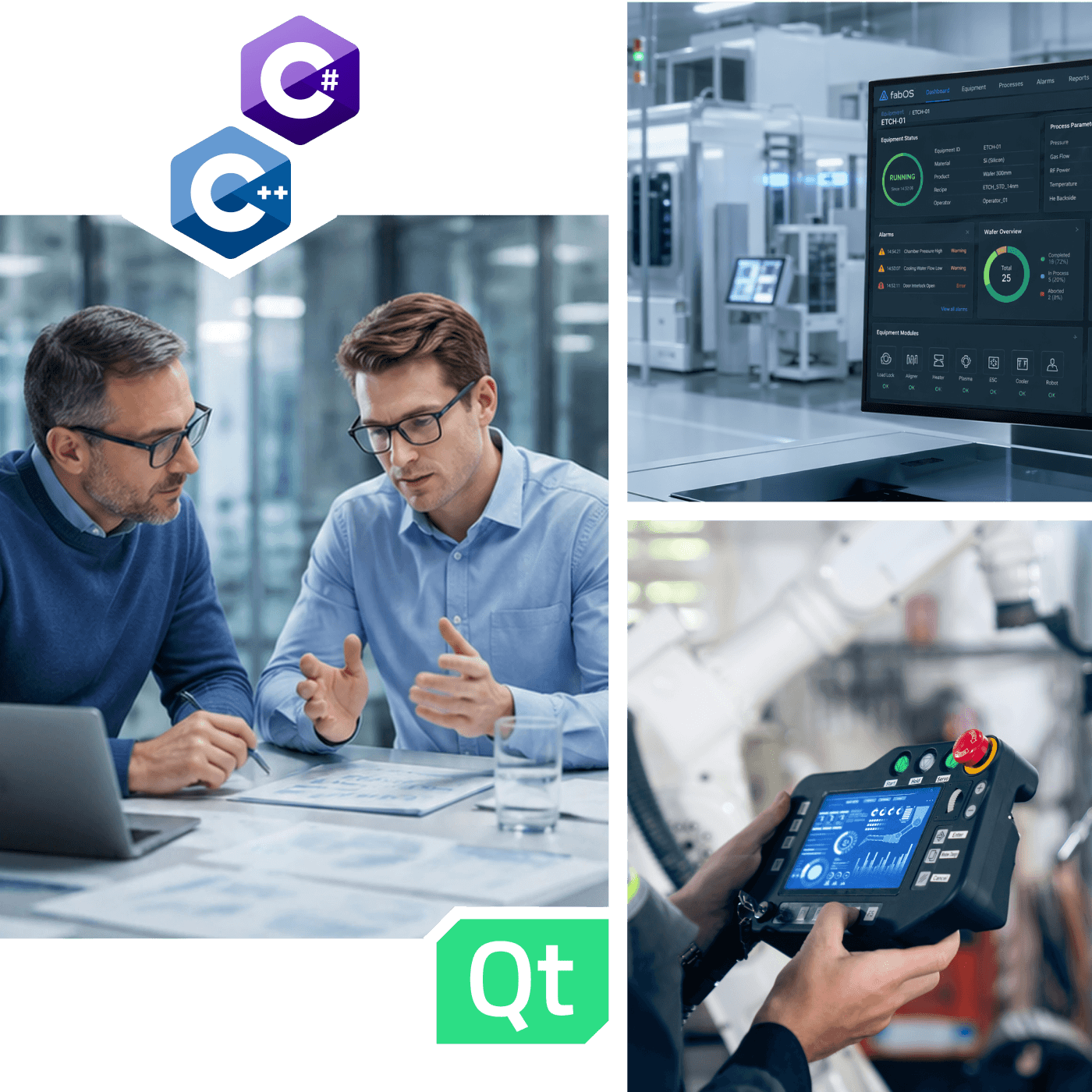 Technisches Assessment für gewachsene Industriesoftware | Qwasaa Qwasaa analysiert gewachsene Industriesoftware mit Qt, C++ und C# für sichere Entscheidungen und Modernisierung
